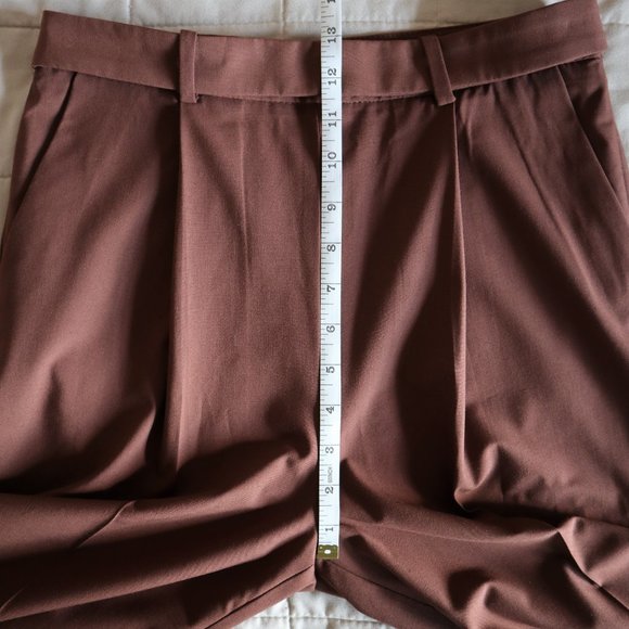 Brown Pleated Straight Leg Trouser Dress Pant NWOT - Picture 6 of 11